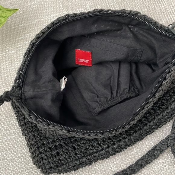 Vintage Esprit Woven Shoulder Bag/Purse, Black - Picture 2 of 5